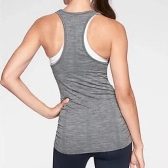 Athleta Gray Speedlight Seamless Ruched Tank Top  Sz S - Picture 8 of 10